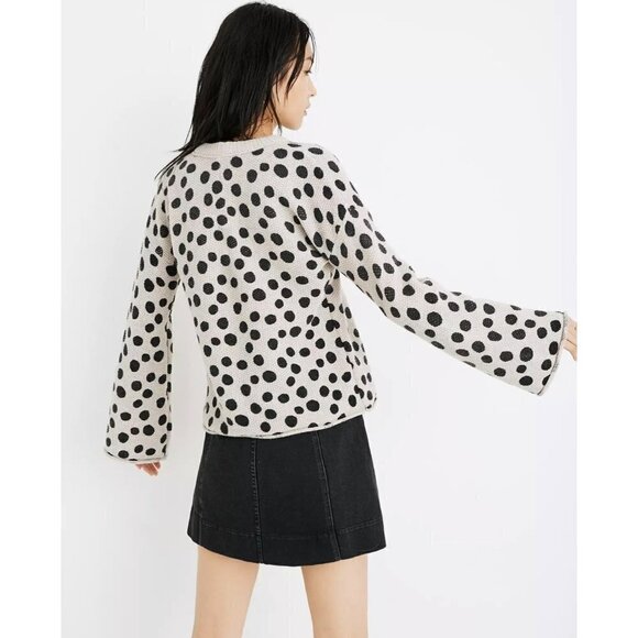 🌷SALE Madewell Leopard Dot Pullover Sweater Size Small Merino Wool Polkadot - Picture 16 of 16